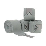 Gray hu sport active luxury bandages made of soft fabric with reinforced straps and triangular brand logos designed for horses