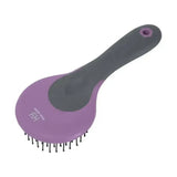 Purple and gray hy sport active mane and tail brush with black bristles and round head mane for grooming horses