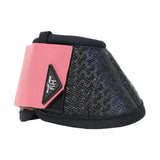 Pink and black hy sport active over reach boots with textured pattern and triangular logo from active colour collection