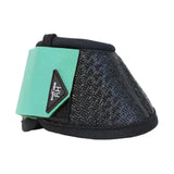 Black and teal hy sport active over reach boots with textured pattern and triangular brand patch from active colour collection