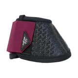 Black and maroon hy sport active over reach boots with textured pattern and sport active logo from active colour collection