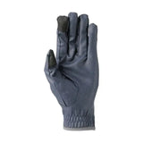 Dark gray lightweight synthetic active riding gloves with hexagonal textured palm for high performance grip