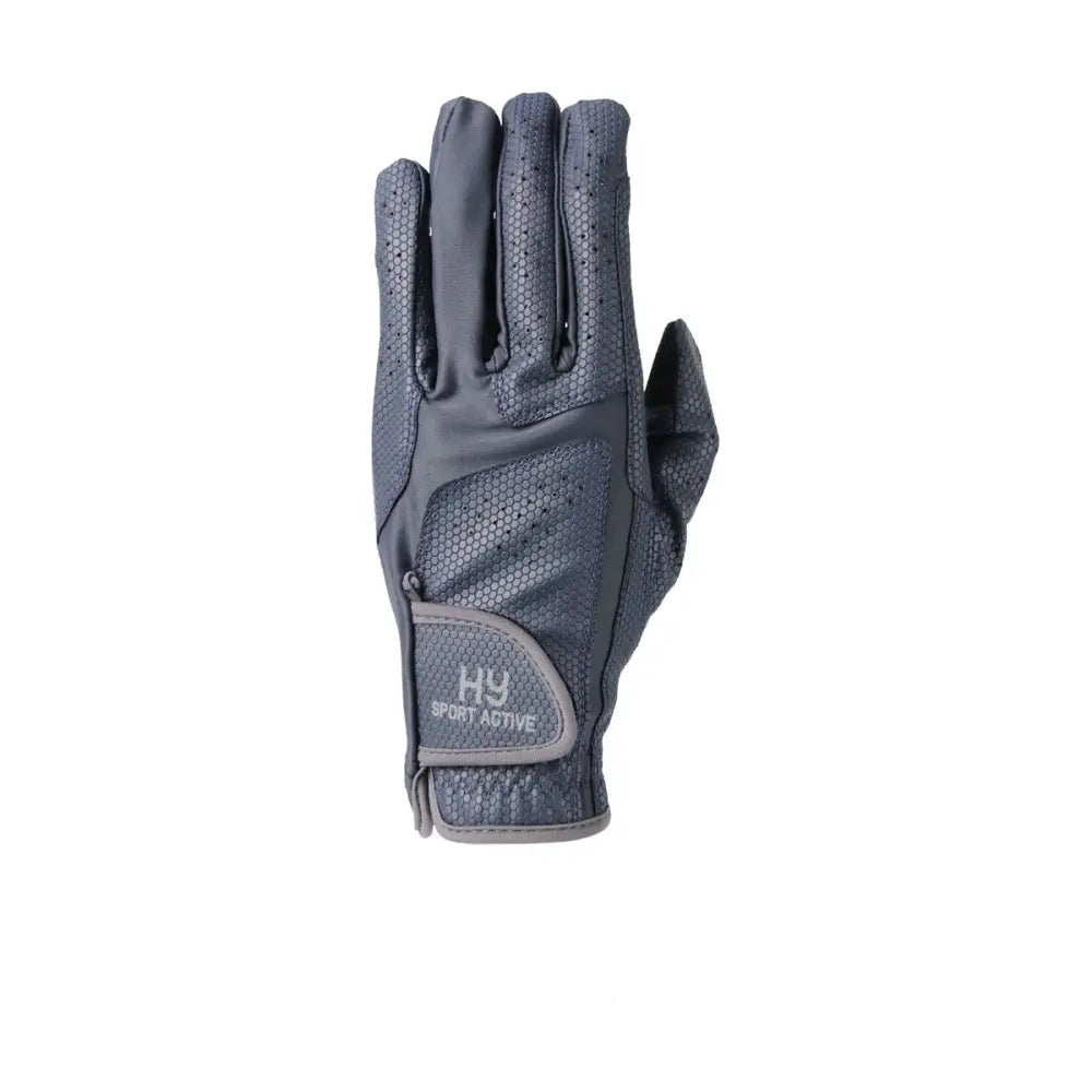 Hy Sport Active Riding Gloves Navy/Pencil Point Grey X Small Riding Gloves Barnstaple Equestrian Supplies