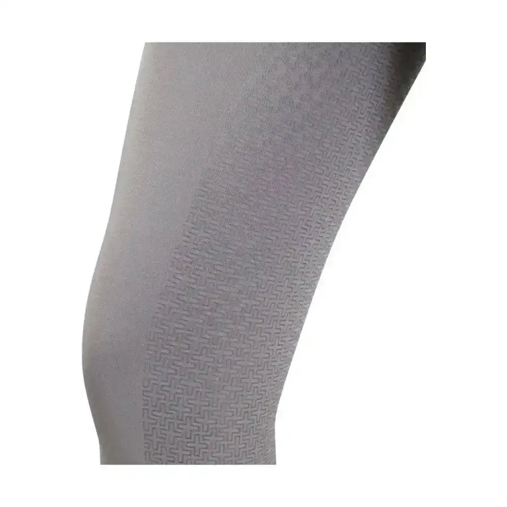 Gray herringbone-patterned hy sport active riding tights with wide stretch waistband for comfortable riding sessions