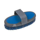 Blue and gray hy sport active sponge brush with textured strap perfect for super handy grooming sessions