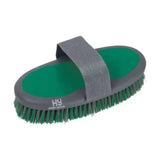 Hy sport active sponge brush in green and gray with padded strap for easy handling super handy grooming brush