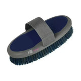 Gray and navy blue hy sport active sponge brush with gray strap handle for super handy grooming and easy use