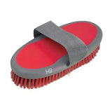 Hy sport active sponge brush in red and gray with padded strap a super handy grooming brush for horses