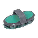 Hy sport active sponge brush gray and teal with padded strap for easy handling super handy grooming brush