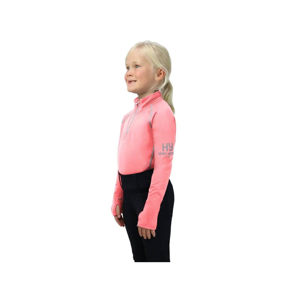 Hy Sport Active Young Rider Base Layer Coral-Rose-13-14-Years  Barnstaple Equestrian Supplies