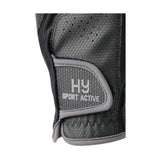 Hy Sport Active Young Rider Riding Gloves Black/Pencil Point Grey Small Riding Gloves Barnstaple Equestrian Supplies