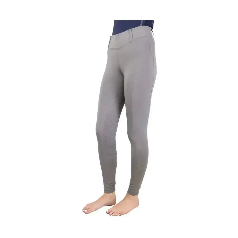 Gray hy sport active young rider riding tights with smooth form-fitting design and high waistband for riding comfort