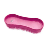A vibrant pink hy sport miracle grooming brush with dense flexible bristles for effective miracle grooming
