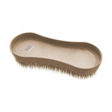 Brown plastic horse brush with stiff bristles from hy sport miracle grooming brushes for effective grooming