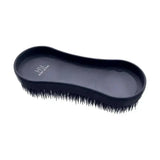 Black plastic sport miracle grooming horse brush with dense stiff bristles and ergonomic contoured handle