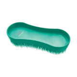 Teal plastic horse brush with stiff bristles from hy sport miracle grooming brushes for effective grooming