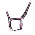 Hy Two-Tone Head Collar Navy/Baby Pink Pony Headcollars Barnstaple Equestrian Supplies