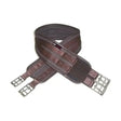 Brown hu brand hycomfort waffle girth with padded woven fabric and silver metal buckles super strong waffle girth