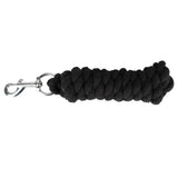 Black braided rope lead rope with silver metal clip for hyconic lead rope perfect for horse handling