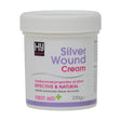 White plastic jar of hyhealth silver wound cream 200g soothing anti-bacterial cream for wound care