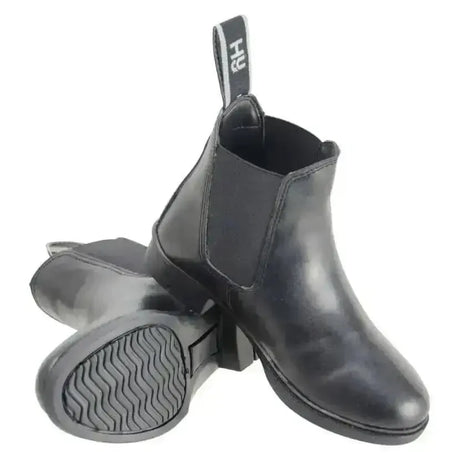 HyLand Beverley Synthetic Jodhpur Boots - Junior Black 9 - Child Short Riding Boots