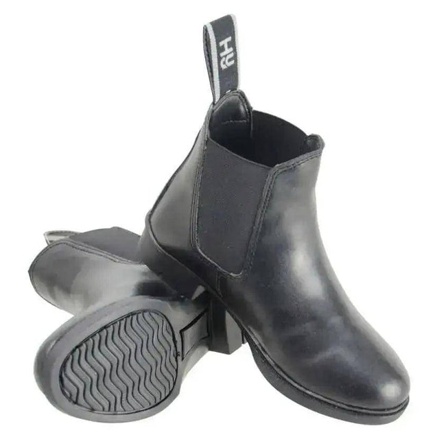 HyLand Beverley Synthetic Jodhpur Boots - Junior Black 9 - Child HY Equestrian Short Riding Boots Barnstaple Equestrian Supplies