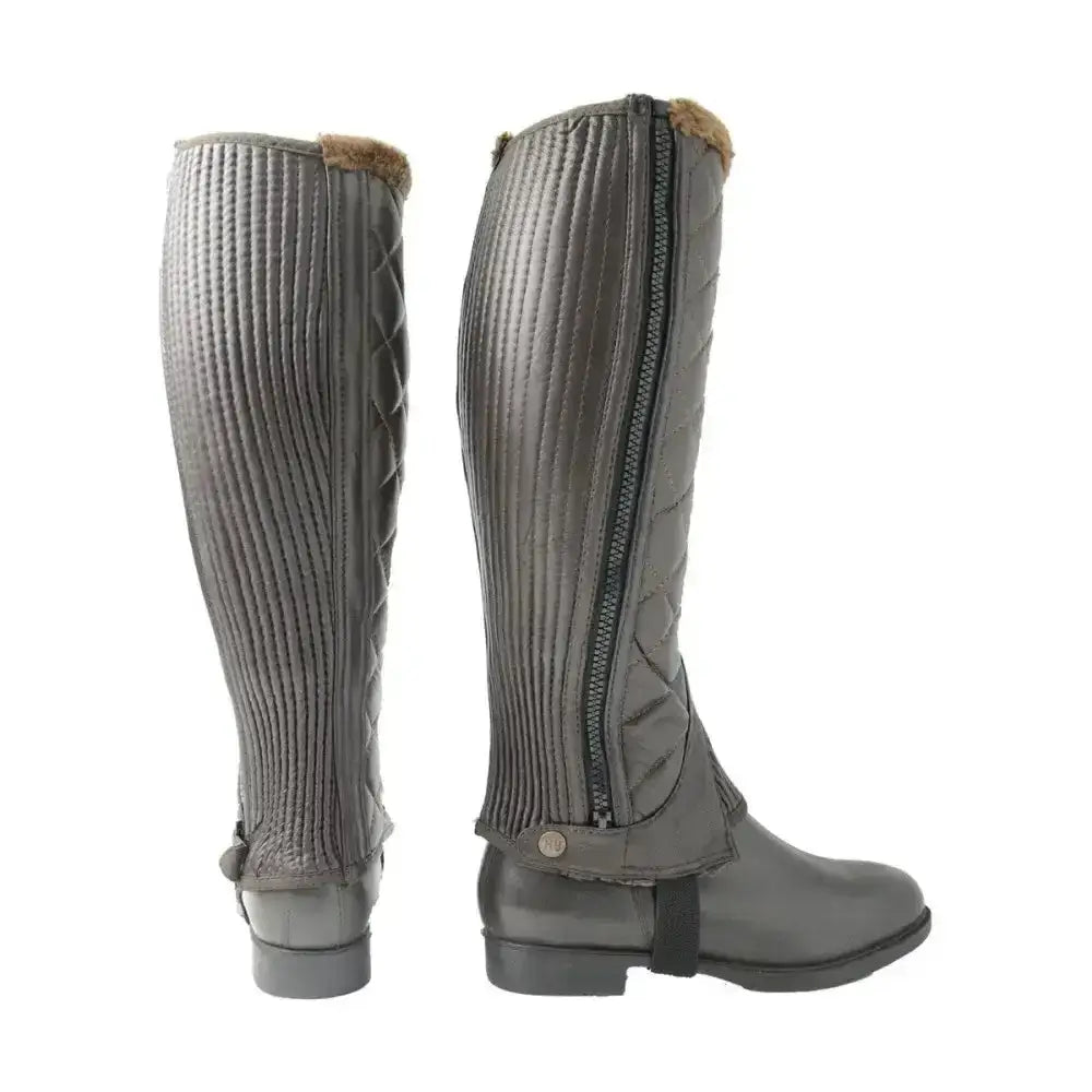HyLAND Winter Quilted Half Chaps Brown Small Riding Chaps