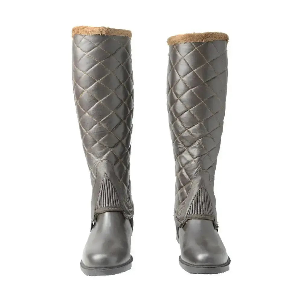 HyLAND Winter Quilted Half Chaps Brown Small Riding Chaps
