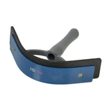 Blue and black two tone sweat scraper with gray handle and hy logo for hyshine active groom soft touch sweat scraper