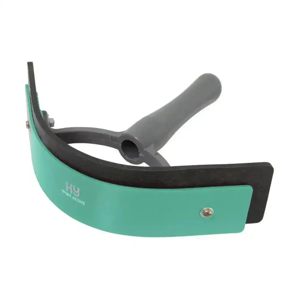 Hyshine active groom two tone sweat scraper with teal black edge and gray soft touch ergonomic handle for ice rinks