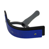 HyShine Active Groom two tone sweat scraper with blue and black soft touch plastic handle and curved blade for grooming