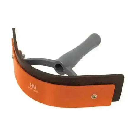 Hyshine active groom two tone sweat scraper with orange black curved blade and soft touch gray handle for grooming