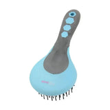 Hyshine glitter mane light blue and gray horse brush with hexagonal handle details perfect as round head mane tail comb