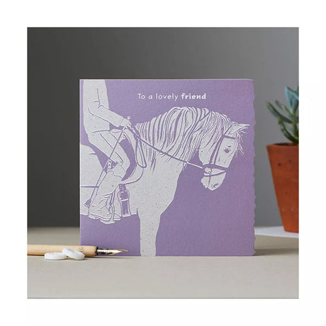 Deckled Edge Colour Block Pony Card Lovely Friend Gift Cards Barnstaple Equestrian Supplies