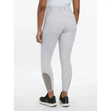 Light gray imogen knee grip breeches with sleek fit and subtle mesh panels at lower legs in grip breeches light style