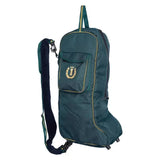 Dark green imperial riding boots bag irhclassic with gold-trimmed stitching and horseshoe crown logo