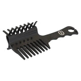 Black plastic imperial riding braiding plaiting comb hairmaster with dual-sided wide and narrow curved teeth for styling