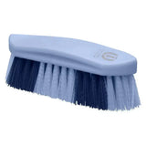 Light blue imperial riding dandy hard two-tone brush with dark navy and light gray bristles for grooming horses