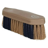 Imperial riding dandy hard two-tone dandy brush with tan and navy blue plastic handle and horseshoe logo