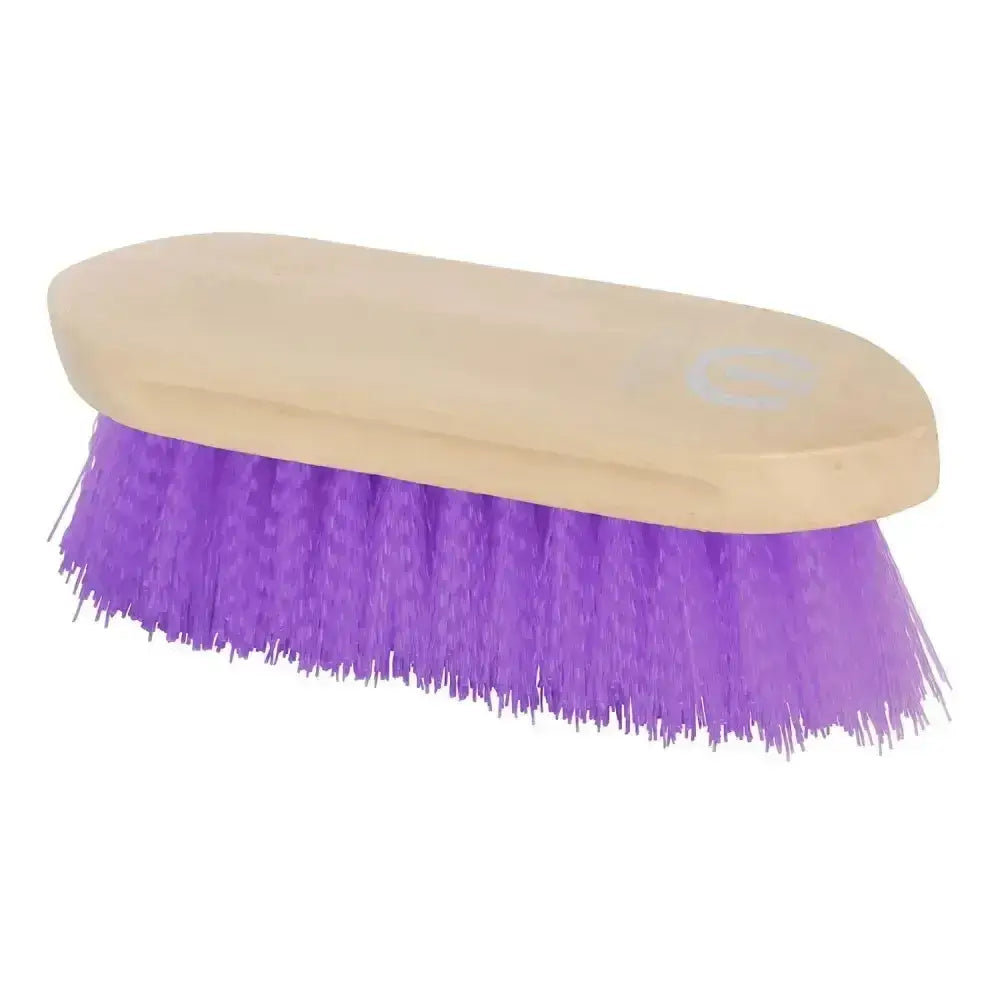 Imperial riding dandy brush with purple bristles and light beige wooden handle for impulz hard brush grooming