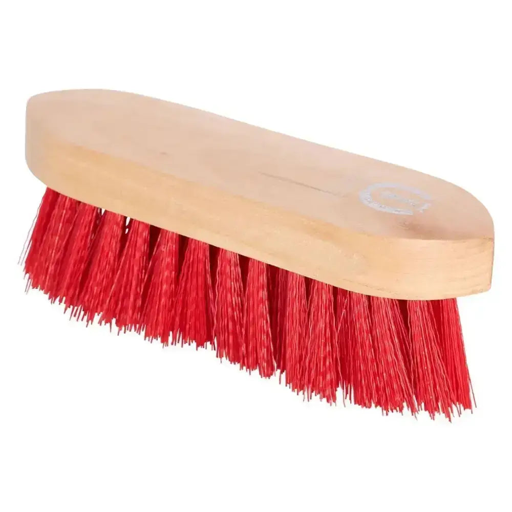 Imperial riding dandy brush hard with red bristle and light wooden handle for effective grooming