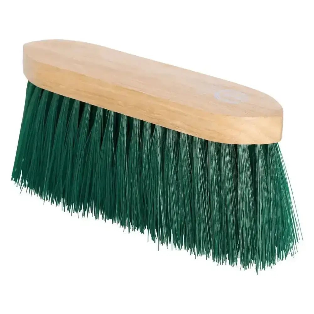 Green imperial riding dandy long hair dandy brush with light wood handle and bristles for grooming horses