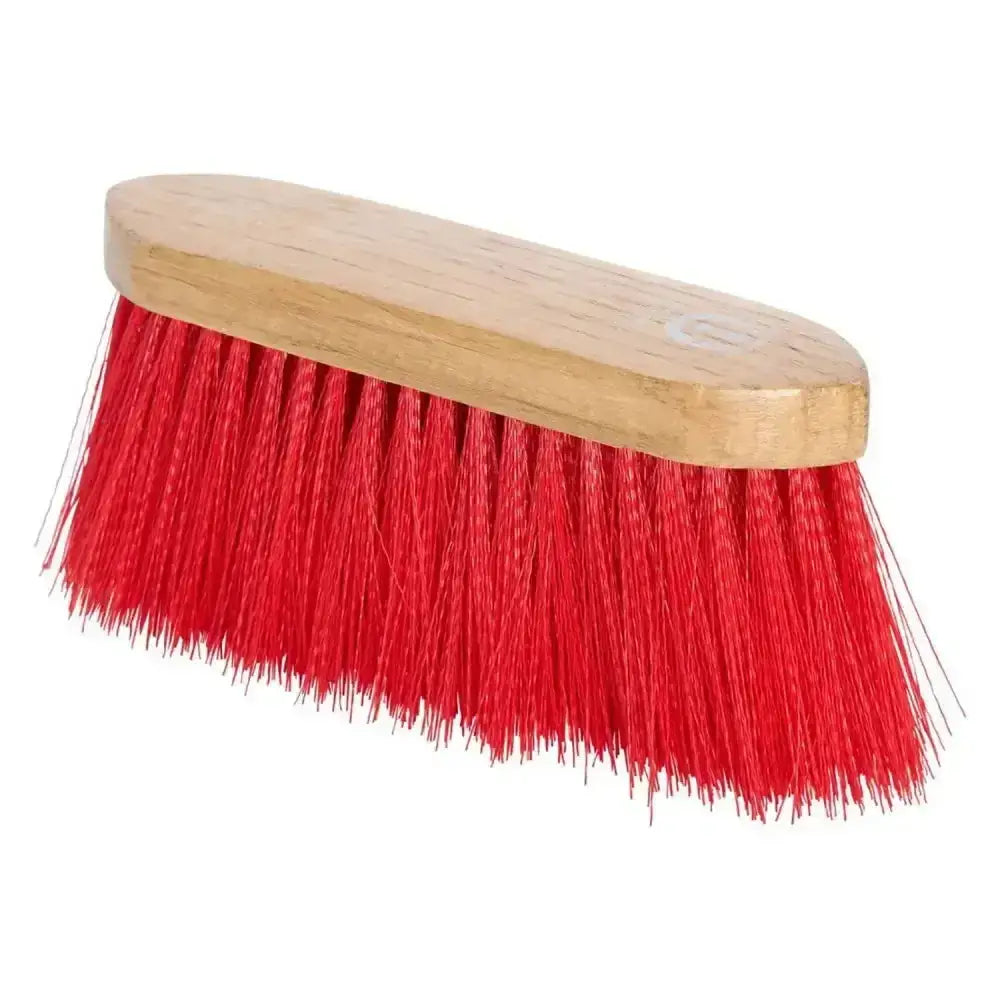Imperial riding dandy brush long with red bristles and a light wooden handle perfect for grooming horses