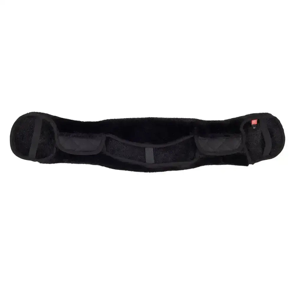 Black fleece-lined neck brace with adjustable straps and padded contours from imperial riding girth cover fur star black
