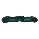 Dark green plush fur imperial riding girth cover fur star forest green with three padded sections and black straps