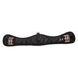 Black quilted horse saddle pad with silver buckles and d-ring for imperial riding girth irhgo star girth use