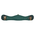 Dark green quilted imperial riding girth irhgo star girth with gold buckles and pink tag for dressage use