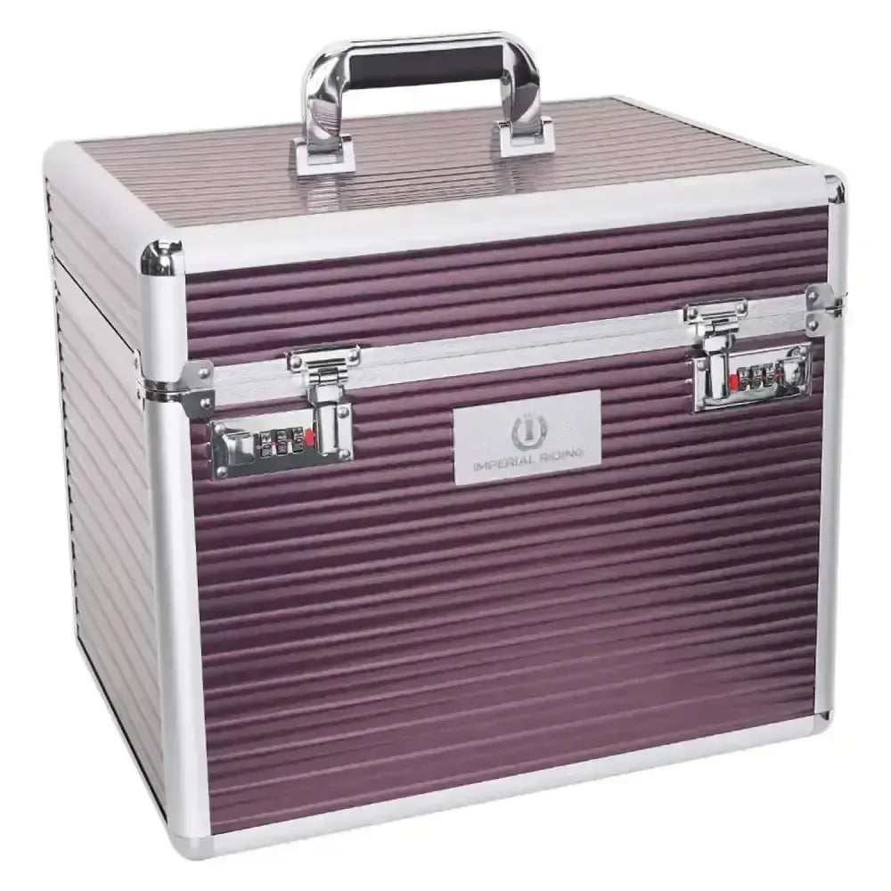 Imperial Riding Grooming Box Shiny Classic Medium Medium Bordeaux Grooming Box