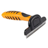 Yellow and black imperial riding grooming brush irh hairmaster with textured grip handle and metal comb teeth