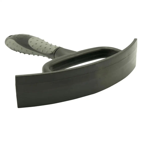 Black rubberized imperial riding half round sweat scraper plastic with textured grip handle for easy use
